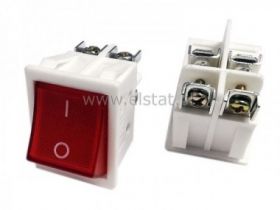 Przeł. kołys. OFF-ON stabilny biały szeroki, śruby