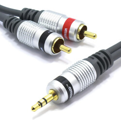 Kabel Jack 3,5 - 2x RCA Cinch Vitalco JKD10 1,5m