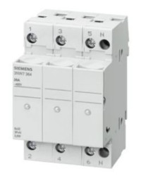 Podstawa bezpiecznikowa do wkł. cylindrycznych 10x38mm 32A 3P z diodą sygnalizacyjną 3NW7034