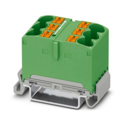 Blok rozdzielczy PTFIX 6X10/S-NS35A GN, zielone złącze przemysłowe - 6 punktów przyłączeniowych o przekroju 10mm2 /10szt./