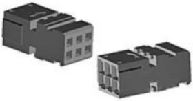 Socket, unequipped, 6 pole, straight, 2 rows, black, 185311-1