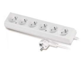 Przedłużacz 6-gniazd z/u 10A 1,5m /OMY 3x1/ biały PS-670 T-105870