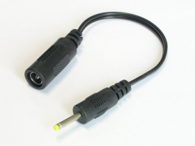 Adapter wtyk DC 0.7/2.5 na gniazdo DC 2.1/5.5 z kablem 10cm