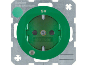 R.1/R.3 Gniazdo pojedyncze z uziemieniem schuko z diodą kontrolną LED zielony 41102003 HAGER