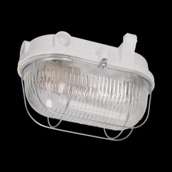 OVAL 100 7063NB oprawa oświetleniowa. 100W. E27. IP54. klosz szklany. stalowa osłona. podstawa bakelitowa A1230