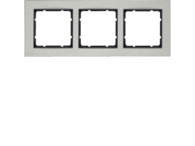 BERKER B.7 Ramka 3 potrójna pozioma stal szlachetna/antracyt mat 10233606 HAGER