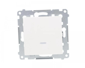 Simon 54 Łącznik jednobiegunowy z podświetleniem, szybkozłącza, biały DW1L.01/11