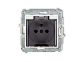 MINI Gniazdo hermetyczne z uziemieniem (klapka dymna przesłony torów prądowych) biały MGPB-1zdp KARLIK