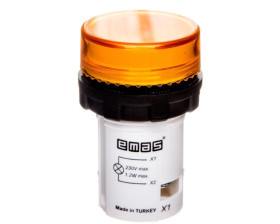 Lampka sygnalizacyjna MB z LED, monoblok, 230V AC, płaski klosz, żółta T0-MBSD220S