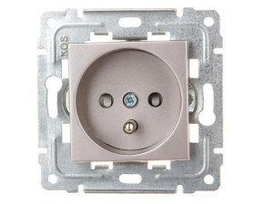 DANTE Gniazdo pojedyncze z/u z przesłonami inox 454134