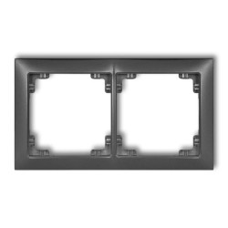 DECO Ramka uniwersalna podwójna z tworzywa DECO Soft grafitowy 11DRSO-2