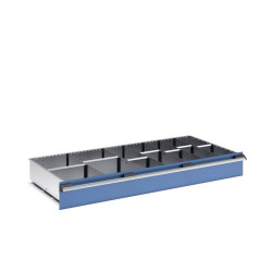 Zestaw przegródek Ściana działowa Srebrny Blacha stalowa for use with Szuflady, Dimensions1300 X 650 X 150mm Bott