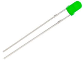 LED, THT, Ø 3 mm, green, 565 nm, 0.63 to 1.2 mcd, 50°, TLLG4400