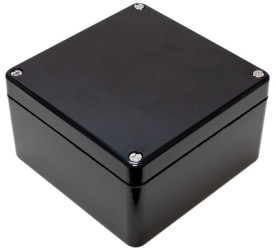 Polyester enclosure, (L x W x H) 160 x 160 x 90 mm, black (RAL 9005), IP66, 1590ZGRP161BK