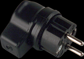 919.178 solid rubber angled plug, black, for Belgium/France