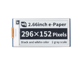 Waveshare 2.66inch E-Paper E-Ink Display Module for Raspberry Pi Pico, 296×152, Black / White, SPI
