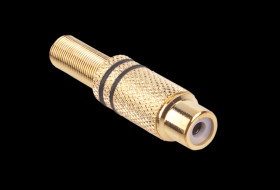 RCA Chinch Female Socket For Cable, Black Strips