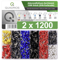 Quadrios 22C470 Zestaw końcówek rurkowych 0.5 mm², 0.75 mm², 1 mm², 1.5 mm², 2.5 mm², 4 mm², 6 mm², 10 mm² z częściową i