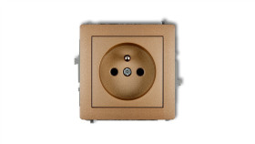 Deco Gniazdo Pojedyncze Z/U 2P+Z Złoty Metalik 8Dgp-1Zp