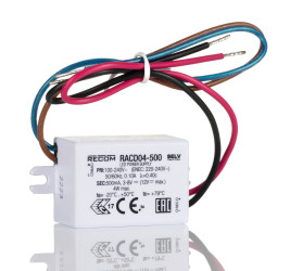 Sterownik LED napięcie wyjciowe: 3 → 8V dc 500mA napięcie wejściowe: 90→ 264 V ac stabilizowany prądowo