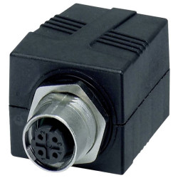 L&#xFC;tze 490106 RJ45 Recessed Socket 4 Pins M12-RJ45 CAT 5e 1 Piece