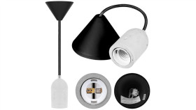 Lampa Wisząca Zwis Sufitowy E27 Betonowa Czarna