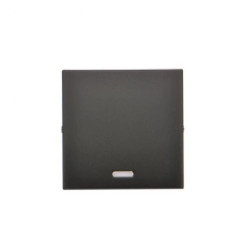 Simon 10 Klawisz pojedynczy z oczkiem do łączników / przycisków z podświetleniem czarny mat CKW1L/49