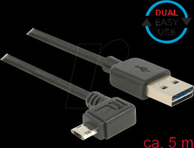 85562 EASY-USB 2.0 Cable Type-A male &gt; Type Micro-B male angled 5 m