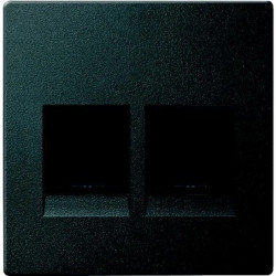 Merten System M Płytka centralna gniazda komputerowego podwójnego RJ45 antracyt MTN4562-0414