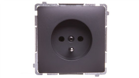 Simon Basic Gniazdo Pojedyncze Z/U 16A 250V Grafit Matowy Bmgz1.01/28