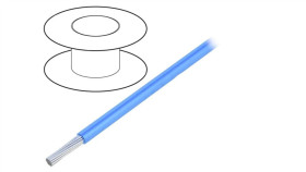 3071 Bl005 Przewód Na Rolce O Długości 30,5M Linka Cu, 600V Pvc Niebieski 22 Awg