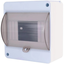 Rozdzielnica natynkowa S-6 (N+PE) 1x6 moduły IP40 130x140x67mm drzwi transparentne dymne INCOBEX