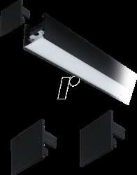 98626 Linion end cap, matt black, 2-pack
