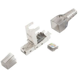 BKL 10121201 RJ45 Plug tool-free STP cat 6A 8P8C silver for AWG 26-23/24