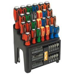 Siegen S01153 Hammer-Thru Screwdriver, Bit &amp; Nut Driver Set 61pc