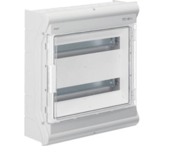 Rozdzielnica hermetyczna natynkowa 36 modułowa 2x18M drzwi transparentne UV z przetłoczeniami IP65 vector outdoor VE218PN HAGER