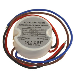 Zasilacz ZI LED 12V/1,66A IP67 20W okrągły do puszki 013792SR