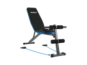 Ławka treningowa skośna z blokadą nóg i gumami , REBEL ACTIVE