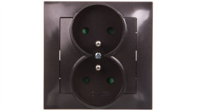 Impresja Gniazdo Podwójne Z/U Z Przesłonami Antracyt Gp-2Yzp/50