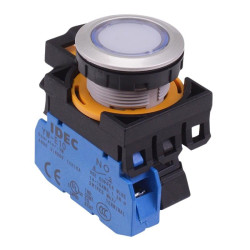 CW4L-M1E10Q4PW White 24V illuminated Metallic Momentary Push Button Switch 1NO IP65 IDEC