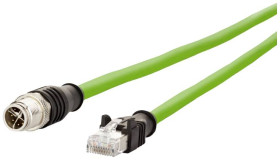 kabel LAN Metz Connect 142M2X15010, 1 szt., M12, CAT 6a, S/FTP, 1.00 m, zielony