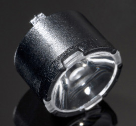 Soczewka LED punktowa 9.9 (Dia.) x 6.6mm, D 9.9mm, kąt widzenia 18 → 24°, do użytku z Lumileds LUXEON A,