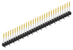 Pin header, 30 pole, pitch 2.54 mm, angled, black, SL10SMD10430S