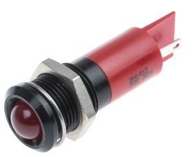 Lampka kontrolna do montażu panelowego 2V dc, czerwona 14mm LED Końcówka lutownicza RS PRO