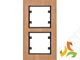 LUMINA PASSION Ramka 2 podwójna pionowa drewno buk WL9125 HAGER