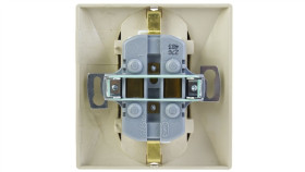 Akcent Gniazdo Podwójne Z/U Schuko Z Przesłonami Beżowe Gp-2Asp/01