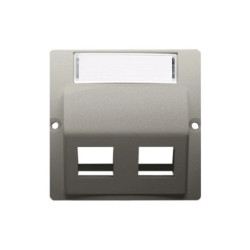 Simon Basic Pokrywa gniazd teleinformatycznych na Keystone skośna satynowy BMGKS2P/29