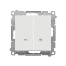 Simon 55 Łącznik krzyżowy podwójny (moduł) 10 AX, 250 V~, szybkozłącza Jasnoszary mat TW7/2.01/114