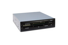 Inter-Tech CI-02 | Interne geheugenkaartlezer | USB 2.0 | 3.5" bay | Ondersteunt CF, SD, microSD, MS, xD | Zwart