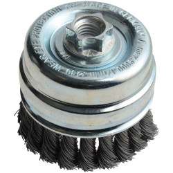 Lessmann 484.217 Knot Cup Brush 80mm M14x2, 0.50 Steel Wire
